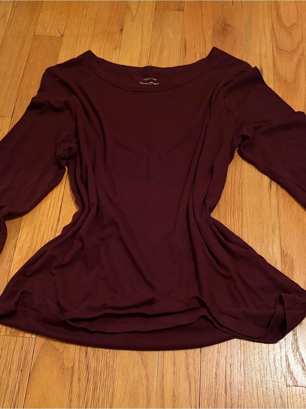 Banana Republic Long Sleeve Boatneck Top - Burgundy